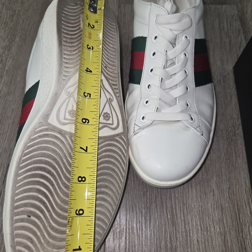 Gucci Men's White and Green Sneakers - Picture 10 of 13